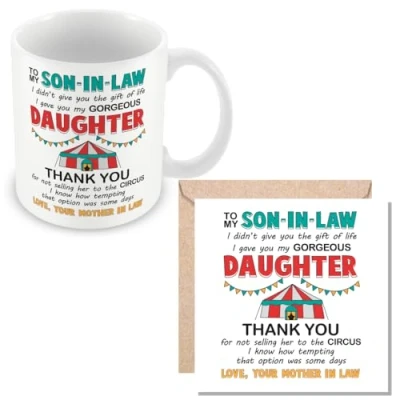 Image of MUGGZ Son in Law Gift Mug &amp; Card Thank You Giftset Made The UK
