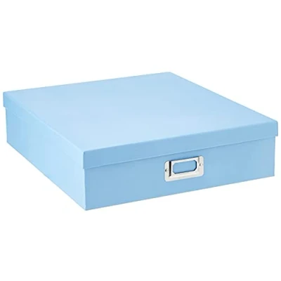 Image of Pioneer Photo Albums Storage Box, Metal Paper, Bright Sky Blue, 1