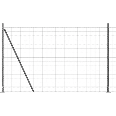 Image of vidaXL Euro Fence with 7 Flanged Posts 1.6x10 m Galvanised Steel