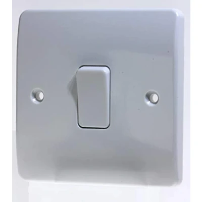 Image of MK Electric 10 A Logic Plus 1 Gang SP Way Flush Plate Switch, Thermoset, White