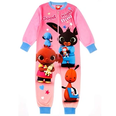 Image of Bing Bunny CBeebies Onesie Girls Character All In One Pjs 2 3 Years Pink