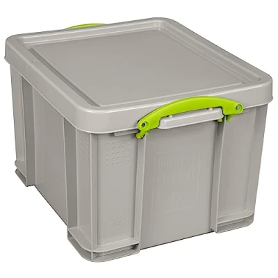 Image of Really Useful Box 35 Litre Plastic Storage Recycled Dove Grey