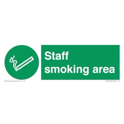 Image of Staff smoking area Sign 150x50mm L15