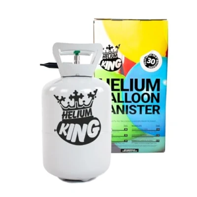 Image of Disposable Helium Gas Canister Fills 30 x 9 Inch Latex Balloons or 14 Foil Balloon UK Filled Cylinder for Party