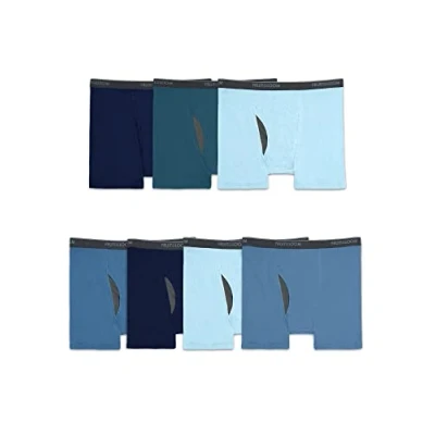 Image of Fruit of the Loom Men&#039;s Coolzone Boxer Briefs, Moisture Wicking &amp; Breathable, Color Multipacks, Big Man 7 Pack Assorted Blue, 3XL (Pack 7)