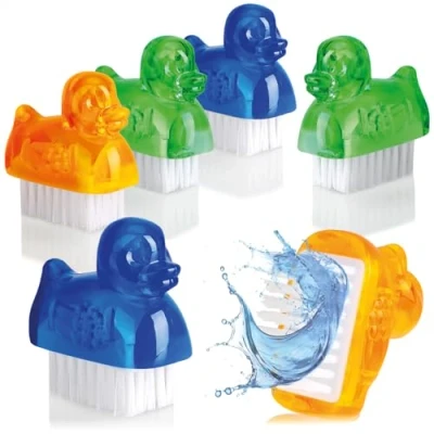 Image of com four® 6x mini hand washing brushes in duck design nail brush for and cleaning [selection varies]