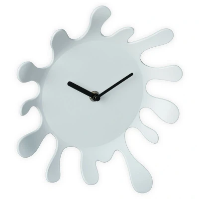 Image of Relaxdays Wall Clock, Modern, Battery Powered, Kitchen, Office, Analogue, Art Work, Numerals, HxW: 25x22.5 cm, White