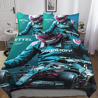 Image of CIFEAR F1 Racing Duvet Cover Set 3D Printed Drivers Quilt Hidden Zipper Closure Microfiber Bedspread Bedroom Bed Bedding Double（200x200cm）