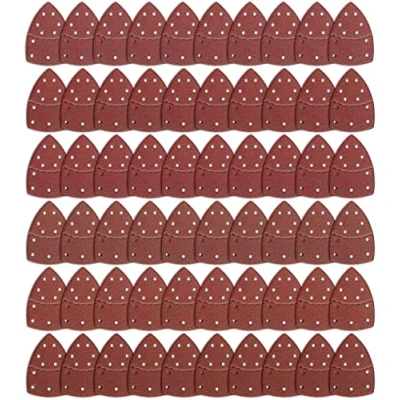Image of 60PCS Sanding Sheets,11 Hole Mouse Sandpaper Sheets,Hook and Loop Sander Pads Compatible with Bosch Multi PSM 100A/200 AES/PSM 18,Assorted Grits 40/60/80/120/180/240 for Detail