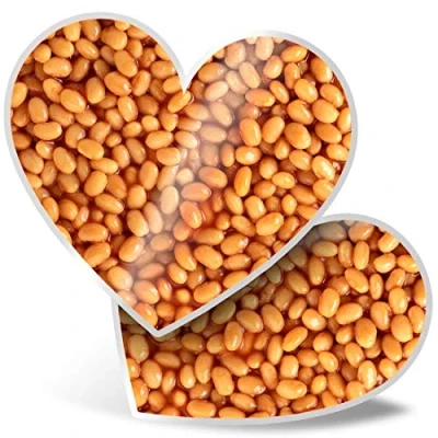 Image of 2 x 7.5cm Heart Stickers Baked Beans Food Breakfast Cafe Decals 44208