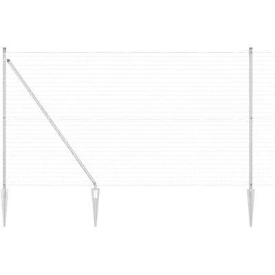 Image of vidaXL Euro Fence with 7 Spike Posts 1.6x10 m Galvanised Steel