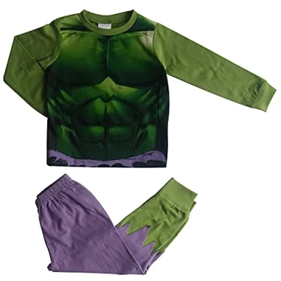 Image of Marvel Boys Hulk Pyjamas, Green, Size 2 8 Years (2 3 Years, Green)