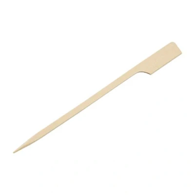 Image of Fiesta Compostable Biodegradable Bamboo Paddle Skewers for Kebabs Barbecues Burgers Buffets 120(L)mm / 4 3/4 inch Pack of 100 DB496
