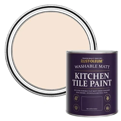 Image of Rust Oleum Pink water resistant Kitchen Tile Paint in Matt Finish Melrose 750ml