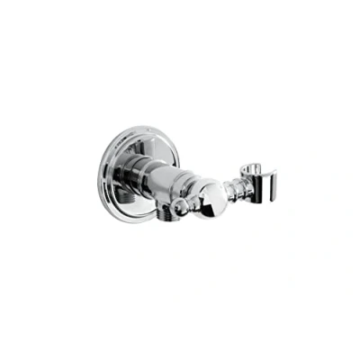 Image of Bristan TD WORDHH04 C Shower Acc Traditional Wall Outlet with Handset Holder and Round Accessories, Chrome Plated
