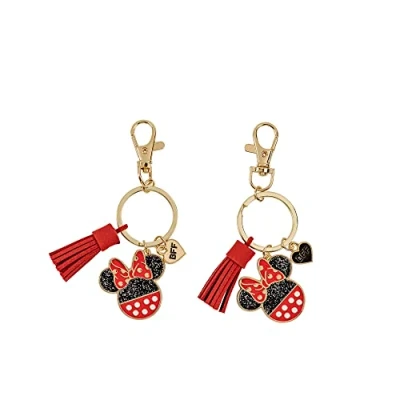 Image of Peers Hardy Disney Minnie Mouse Red, Black and Gold BFF Keyring Set