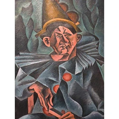 Image of Kubista Pierot Pierrot Clown Malerei, großer Druck, Poster, Wandkunst, Dekor Bild