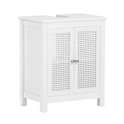 Image of SoBuy BZR35 W, Under Sink Cabinet Bathroom Vanity Unit Storage with Doors, W50 x D33 H60cm