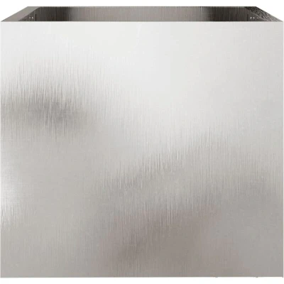 Image of vidaXL Stainless Steel Planters Set of 2, Silver Rectangular Flower Pots, 32x30x29 cm for Garden, Patio, Balcony
