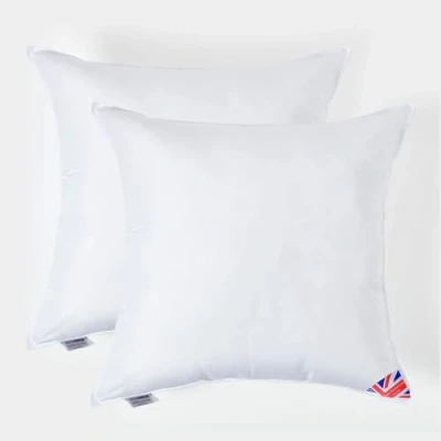 Image of HOMESCAPES 2 Pack Luxury Super Microfibre Cushion Inserts 80cm x (32 32) Perfect Bounce Back and Soft Cover Generously Filled Inner Pads Hypoallergenic Filler Handmade Machine Washable