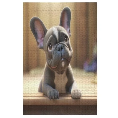 Image of French Bulldog Puzzles 1000 Pieces Jigsaw For Teens And Adults Wooden Puzzle Family Activity Educational Games （78x53cm）