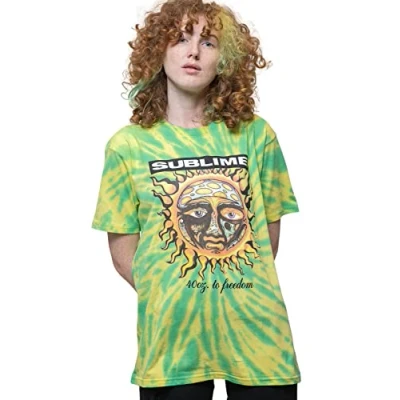 Image of Paradiso Clothing Sublime 40OZ TO Freedom DIP DYE Unisex Print Tshirt, Size: XL, Green