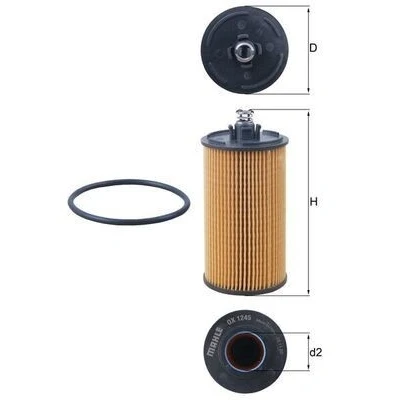 Image of 25195785 Oil Filter MAHLE ORIGINAL OX 1245D Insert VAUXHALL: Mokka / X, CHEVROLET: Aveo Hatchback, Orlando, Cruze Saloon, OPEL: Zafira B