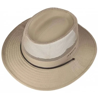 Image of Stetson Takani Safari hat Women/Men Made of Cotton Fabric with Factor 30 UV Protection Sun a Chin Strap Crushable mesh Insert Beige XL (60 61 cm)
