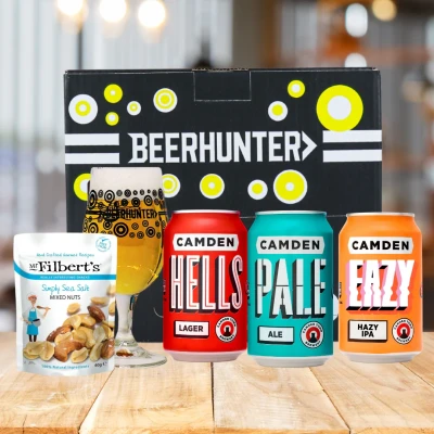 Image of Camden Town Brewery Hells Craft Beer Gift Set with Glass Birthday Gifts for Men, Her, Christmas, Birthdays, Father&#039;s Day, Mother&#039;s Day Sets Men Valentines Hamper him