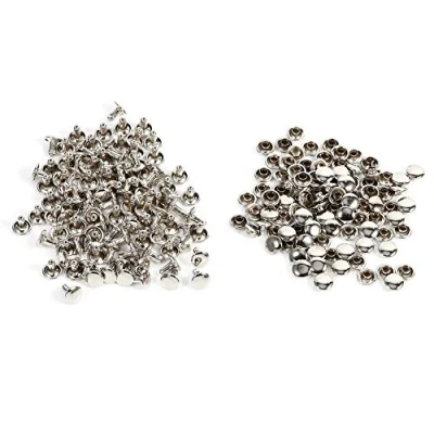 Image of Metal Rivet Double Cap Rivets Tubular Studs for DIY Leather Craft Clothes Shoes Bags Belts Repair Decoration (Silver) Tools