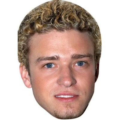 Image of FoxyPrinting Nsync1 Justin Timberlake Celebrity Cardboard Party Face Mask Fancy Dress