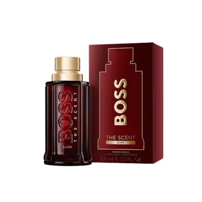 Image of BOSS The Scent Elixir for Him Ambery Fragrance with Notes of Pimento, Lavandin Absolute and Sandalwood High Longevity 100ml (Packaging May Vary)