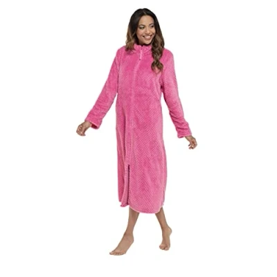 Image of INSIGNIA Ladies Zip Tradional Dressing Gown (Pink Up, 16 18)