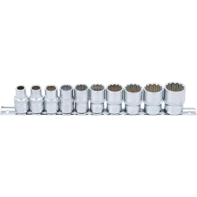 Image of BGS 9114 Socket Set, 12 point 12.5 mm (1/2&quot;) Drive Inch Sizes 10 pcs.