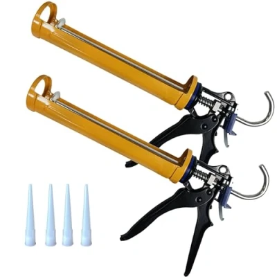 Image of ANZHUO Caulking Gun, 10:1 Thrust Ratio, Tool Hand Guns, Silicone Gun Tool, No Drip Caulk Guns (Two Pieces)