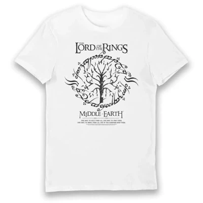 Image of Lord of The Rings Tree Gondor T Shirt L White