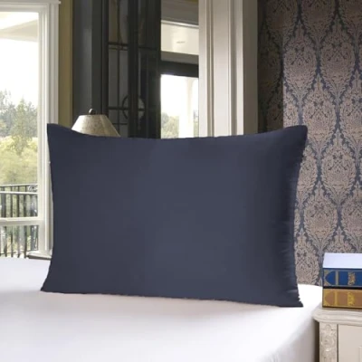 Image of townssilk Silk Pillowcase 100% 19 mm Pure Mulberry Silk, Double Sided for Hair Skin Health, Hidden Zip 600 Thread Count, 1 Piece, 50 x 75 cm, Grey Blue