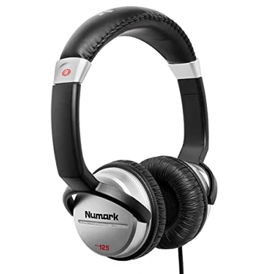 Image of Numark HF125 Ultra Portable Professional DJ Headphones with 6 ft Cable, 40 mm Drivers for Extended Response &amp; Closed Back Design Superior Isolation, Black