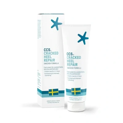 Image of CCS Cracked Heel Repair Cream Visible Results in 3 Days for Heels and Very Dry Feet, Contains 25% Urea Lactic Acid, Clinically Tested, 125 ml
