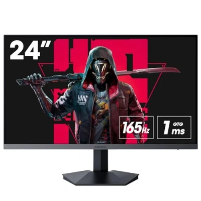 Image of KOORUI 24 Inch Gaming Monitor, 165Hz 1080p 1ms IPS, Adaptive Sync, PC Monitor HDMI, Tilt Adjustable, Eye Care, VESA Wall Mountable (FHD 1920x1080, DisplayPort) Black