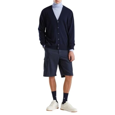 Image of United Colors of Benetton Men&#039;s Jersey M/L 1002u500z Cardigan Sweater, Blue, L