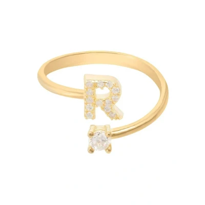 Image of Latelita Initial R Ring, Women&#039;s, Size: One Size, Yellow