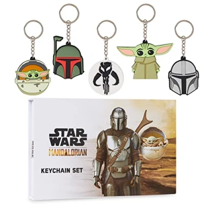 Image of Disney Stitch Keyrings for Kids Teenagers Women Mandalorian Mini Figures Set Keychain Characters Baby Yoda Accessories Collectables Gifts (Multicolor Yoda)