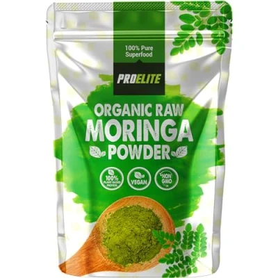 Image of Moringa Powder 500g Certified Organic Oleifera Leaf 100% Raw Natural Gluten Free Superleaf Superfood for Smoothies &amp; Juices PROELITE