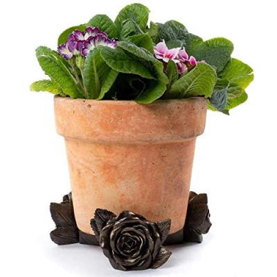 Image of Potty Feet Flower Rose Figures Plant Pot Planter Support Handmade Decorative Ornaments 3pcs