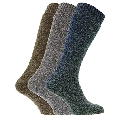 Image of Wool Blend Socks for Rubber Boots (3 Pairs) Men multi coloured
