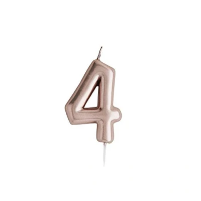 Image of CLUB GREEN Rose Gold Number 4 Candle, 1.5 x 16.5 8 cm