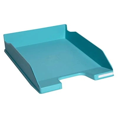Image of Exacompta Ref. 11367D Set of 6 COMBO MIDI Forever Young letter trays dimensions 34.6 x 25.5 6.5 cm for documents in A4+ format Blue Angel certified turquoise color