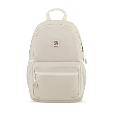 Image of AUDETIC School Bag Girls &amp; Boys, Teens Beige Flex Large Backpack with 16 inch Laptop Compartment Rucksack for School, College, Travel Water Repellent