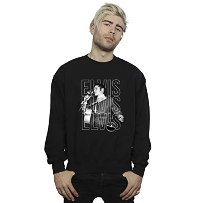 Image of Absolute Cult Elvis Men&#039;s A Heartbreaker Sweatshirt Black Large